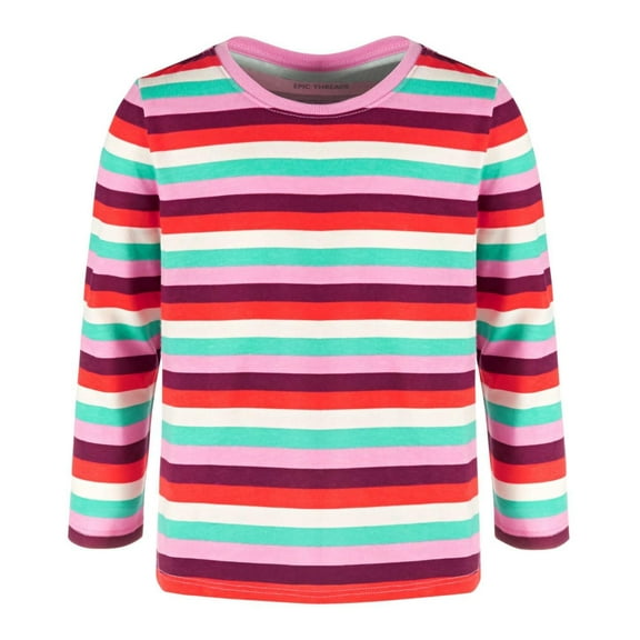 Epic Threads Toddler Girls Striped T-Shirt, Created for Macy's - Juicy Pink