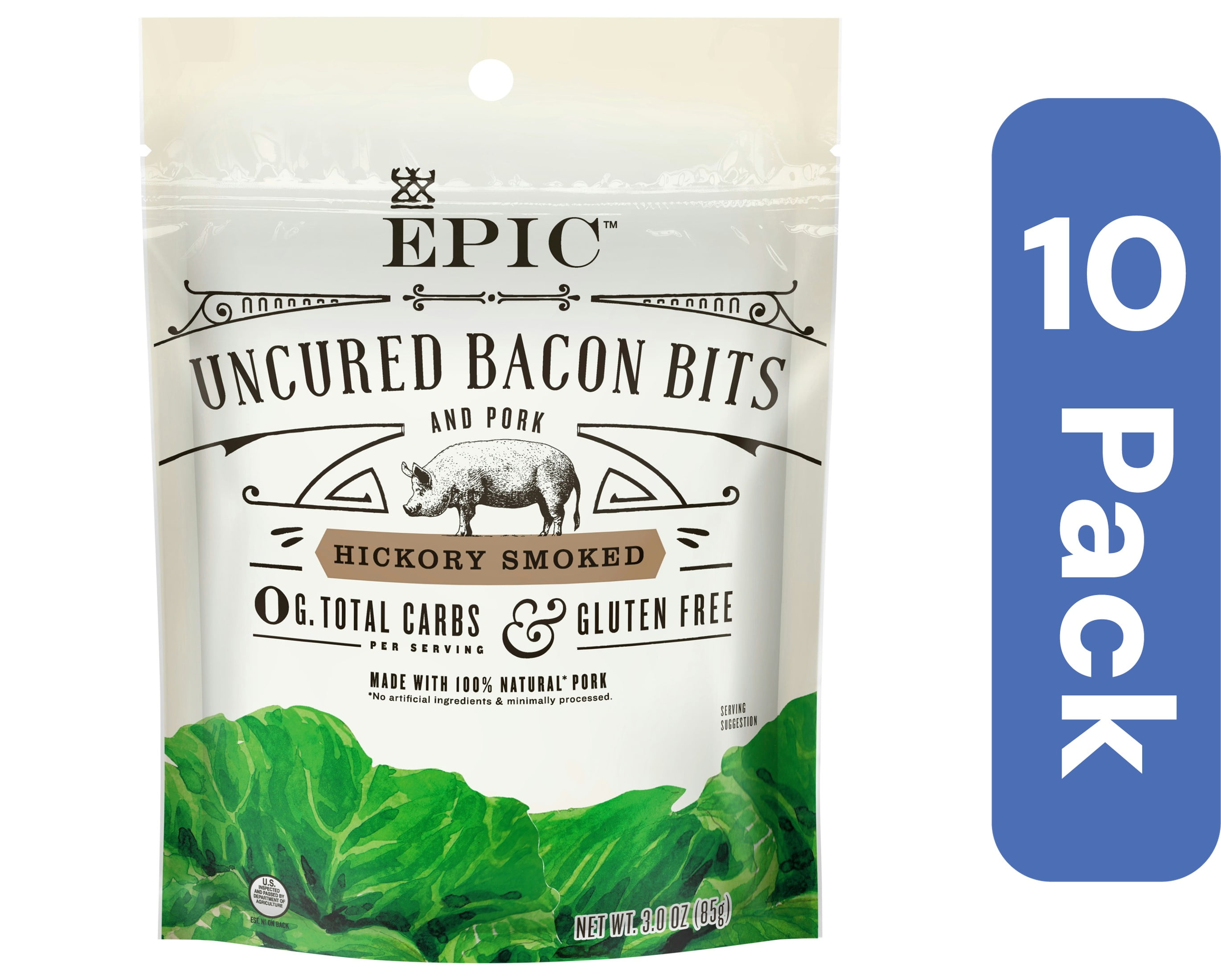 Epic Uncured Hickory Bacon Bits 3 oz (Pack of 10)