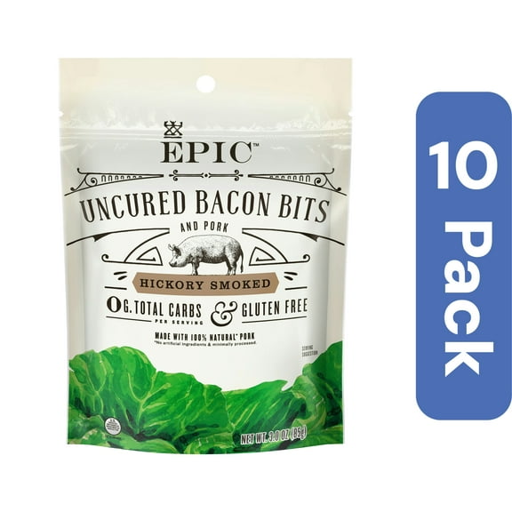 Epic Uncured Hickory Bacon Bits 3 oz (Pack of 10)