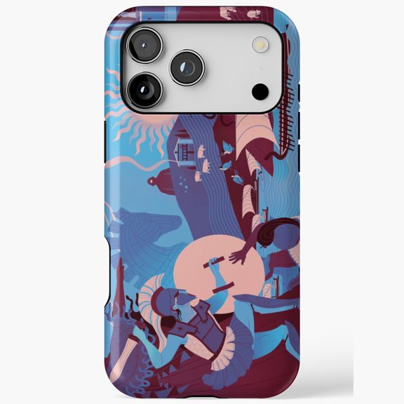 Epic Warrior Ship Art Ancient Mythology Adventure Phone Case 17 16 15 14 13 12 11 Pro Max