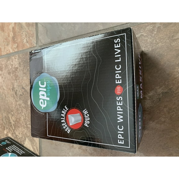 Epic Wipes, 20-pack large wet wipes, biodegradable residue-free shower substitute, big on-the-go bamboo body wipes