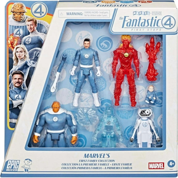 Epic World of Action Marvel's First Family Collection Action Figure 6-Pack [The Thing, Invisible Woman, Mister Fantastic, Human Torch, Franklin & H.E.R.B.I.E.]