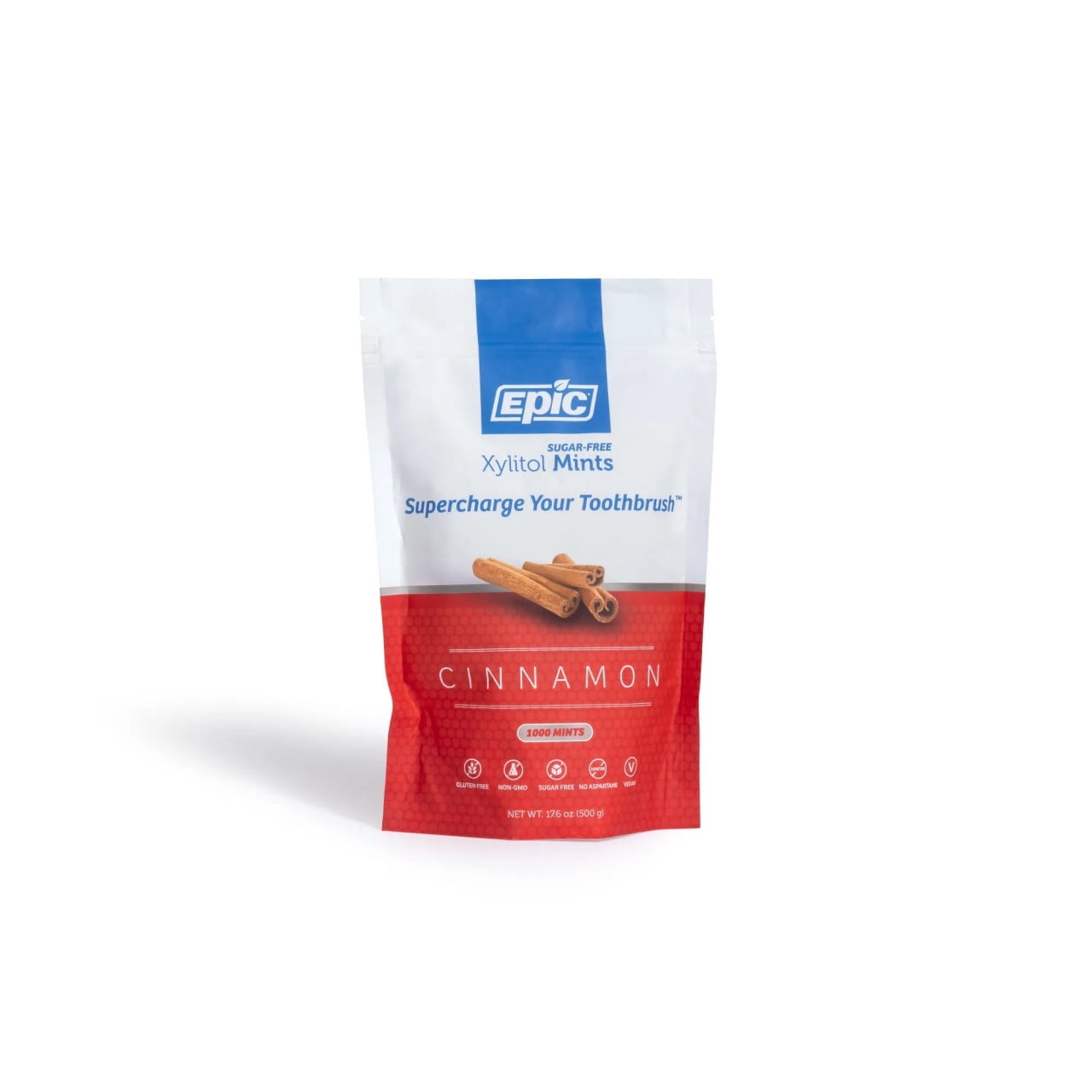 Epic Xylitol Mints - Sugar Free & Aspartame Free Mints Sweetened w/Xylitol for Dry Mouth & Gum Health (1000 Count (Pack of 1), Cinnamon)