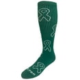 thumbnail image 1 of Epic Youth Kidney Cancer Awareness Green Ribbon Design Knee-High Socks (1-Pair), 1 of 2
