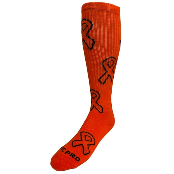 Epic Youth Leukemia Awareness Orange Ribbon Design Knee-High Socks (1-Pair)