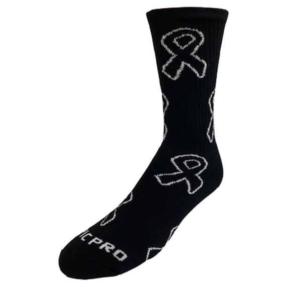 Epic Youth Melanoma Awareness Black Ribbon - Cute Novelty Fun Design Crew-Socks (1-Pair)