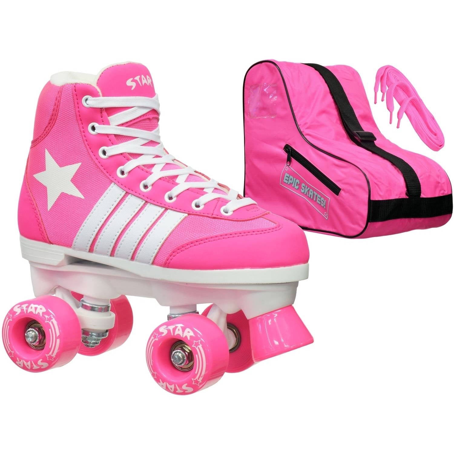 Epic Youth Star Carina Pink Quad Roller Skates Package