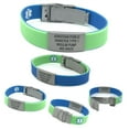 thumbnail image 1 of EpicBand Duo Medical Alert ID Bracelet for Kids, Teens , Adults. Reversible, Custom Engraved. Free Shipping - Green / Blue, 1 of 7