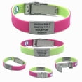 thumbnail image 1 of EpicBand Duo Medical Alert ID Bracelet for Kids, Teens , Adults. Reversible, Custom Engraved. Free Shipping - Green / Pink, 1 of 7
