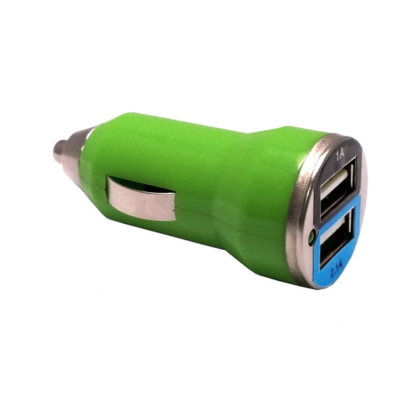 EpicDealz Dual USB Car Charger 3.1Amp 15.5W - 1.0&2.1A Smart Power Supply For LG Optimus Extreme 40g (Net 10, Straighttalk) - Compact Green