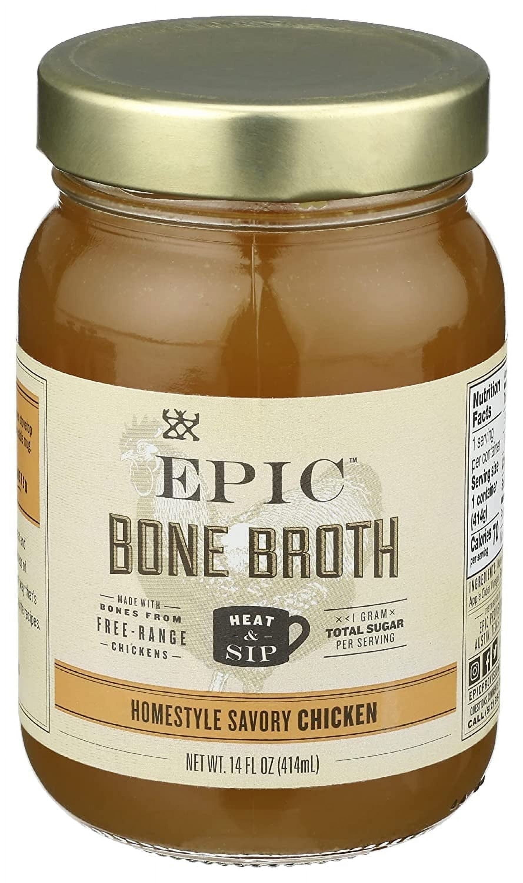 EpicEPIC Artisanal Homestyle Savory Chicken Bone Broth 14 fl oz Pack of 3