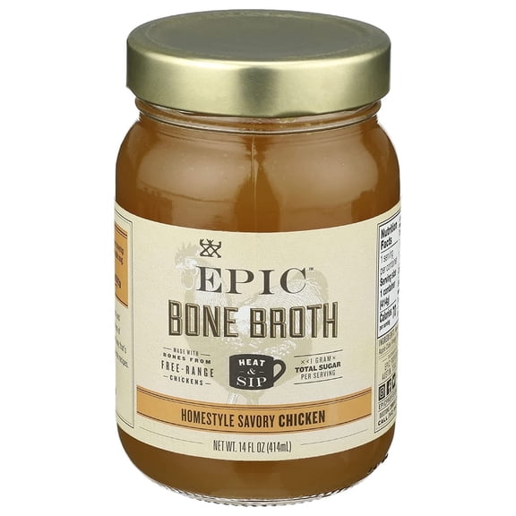 EpicEPIC Artisanal Homestyle Savory Chicken Bone Broth 14 fl oz Pack of 3