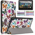 thumbnail image 1 of EpicGadget Amazon Fire HD 8 Case / Fire HD 8 Plus Tablet Case (10th Generation, 2020 Released), Slim PU Leather Trifold Stand Cover Auto Wake/Sleep Case with Screen Protector and Stylus (Butterfly), 1 of 5