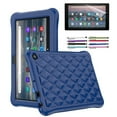 thumbnail image 1 of EpicGadget Case for Amazon Fire 7 Tablet (12th Generation, 2022 Released) - Soft Lightweight Diamond Grid Protective Silicone Cover Case + 1 Stylus and 1 Screen Protector (Navy Blue), 1 of 5
