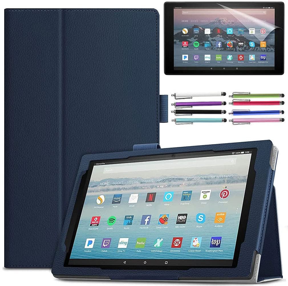 Tablet Auto Capa Folio Fintie Para Os Novos Tablets Amazon Fire HD 10 E Fire HD 10 Plus Compativel Apenas Com A 11a Geracao 2021 Capa De Ajuste Fino Com Hibernar Despertar - Foto 3