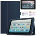 thumbnail image 1 of EpicGadget Case for Amazon Fire HD 10 / Fire HD 10 Plus (11th Generation, 2021 Released) - Lightweight Folding Folio Stand Cover PU Leather Cover Case + 1 Screen Protector and 1 Stylus (Navy Blue), 1 of 6