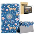 thumbnail image 1 of EpicGadget Case for Amazon Fire HD 10 Tablet (11th Generation, 2021 Released) With Auto Wake/Sleep PU Leather Folding Stand Cover + 2PCS Fire HD 10 inch Tempered Glass Screen Protectors (Deer), 1 of 5