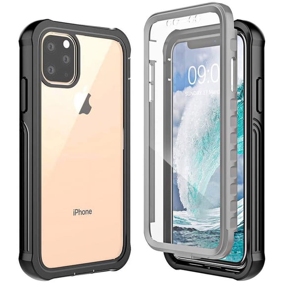 EpicGadget Case For iPhone 12 Pro Max 6.7" inch (2020) - Heavy Duty Shockproof Clear Full Body Protection with Built-In Screen Protector, Wireless Charging Compatible Case
