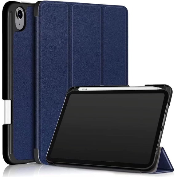 EpicGadget Case for New iPad Mini 6 (2021 Model, 6th Generation 8.3") Lightweight Slim Tri-Fold Shell Auto Wake/Sleep Folding Stand Pencil Holder Case Cover for iPad mini 6 2021 8.3-Inch (Navy Blue)