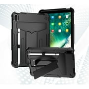 EpicGadget Case for iPad 10th Generation 10.9 Inch 2022 Released - Heavy Duty Rugged Hybrid Case with Kickstand Pencil Holder Cover Case (Black/Black)