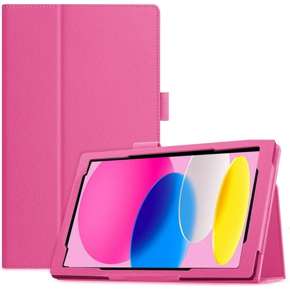 EpicGadget Case for iPad 10th Generation 10.9 Inch 2022 Released - Lightweight Slim PU Leather Stand Auto Wake/Sleep Folio Cover Case + 1 Stylus (Pink)