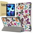 thumbnail image 1 of EpicGadget Case for iPad Air 5 10.9" (5th Generation, 2022) Smart Cover Auto Sleep/Wake Tri-Fold Stand Folio Case + 2PCS Tempered Glass Screen Protector for Apple iPad Air 2022 10.9-inch (Butterfly), 1 of 5
