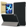 thumbnail image 1 of EpicGadget Case for iPad Air 5 10.9" (5th Generation, 2022) Smart Cover Auto Sleep/Wake Tri-Fold Stand Folio Case + 2PCS Tempered Glass Screen Protector for Apple iPad Air 2022 10.9-inch (Black), 1 of 5