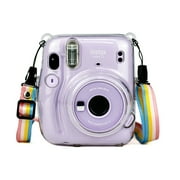 EpicGadget Fujifilm Instax Mini 11 Case, Clear Hard PVC Protective & Portable Camera Cover Compatible with Fujifilm Instax Mini 11 Instant Camera with Detachable Adjustable Shoulder Strap