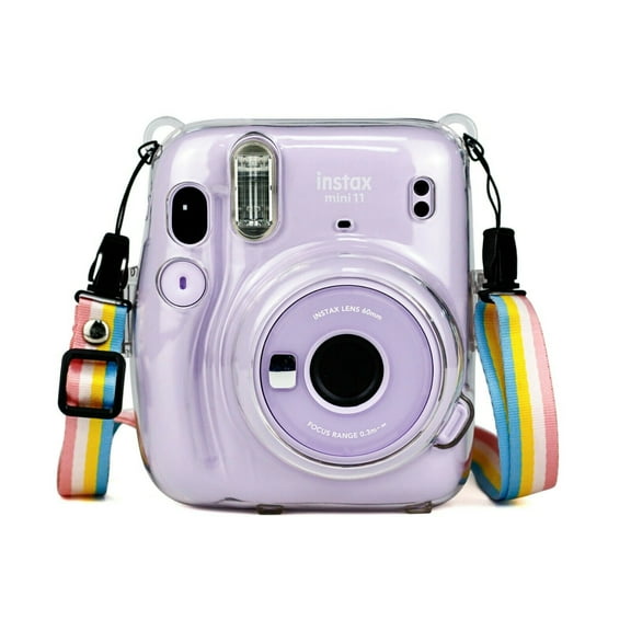 EpicGadget Fujifilm Instax Mini 11 Case, Clear Hard PVC Protective & Portable Camera Cover Compatible with Fujifilm Instax Mini 11 Instant Camera with Detachable Adjustable Shoulder Strap