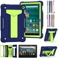 thumbnail image 1 of EpicGadget Hybrid Case for Amazon Fire HD 8 / Fire HD 8 Plus (10th Generation, 2020 Released) - Shockproof Heavy Duty Hybrid Case Cover with Kickstand + 1 Screen Protector and 1 Stylus (Blue/Green), 1 of 4
