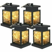 EpicGadget Outdoor Solar LED Hanging Lights, Solar Lanterns Table Lamp Waterproof with Fairy Lights Copper Wire Night light Landscape Lighting for Garden, Patio, Tent, Tree, Yard Decoration (4 Pieces)