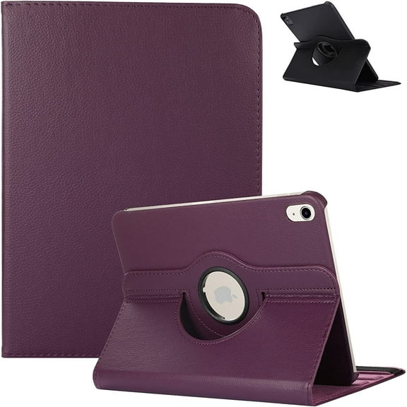 EpicGadget Smart Rotating Case Cover for iPad 10 10th Gen 10.9 Inch 2022 Released - Protective PU Leather Multi-Angle Viewing Rotating Stand Auto Sleep/Wake Folding Folio Cover Case (Purple)