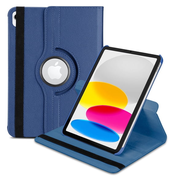 EpicGadget Smart Rotating Case Cover for iPad 10 10th Gen 10.9 Inch 2022 Released - Protective PU Leather Multi-Angle Viewing Rotating Stand Auto Sleep/Wake Folding Folio Cover Case (Navy Blue)