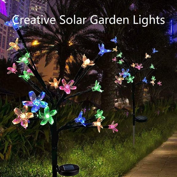 EpicGadget Solar Flower Fairy Light, Colorful Stainless Steel Solar Path Lights for Outdoor Landscape Lighting, Lawn, Patio, Yard, Walkway, Driveway, Garden (Colorful) (4 Pieces)