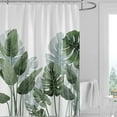 thumbnail image 1 of EpicGadget Tropical Leaves Plant on White Background Shower Curtain Set with Hooks Rings, Bathroom Accessories Waterproof Polyester Shower Curtain for Bathroom Home Decor, 72 x 72 inches, 1 of 7
