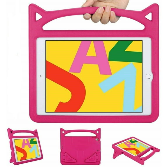 EpicGadget iPad 10.2 Kids Case for iPad 9th/8th/7th Generation, EVA Foam Lightweight Shockproof Handle Kickstand Kids Friendly Cover Case for Apple iPad 10.2 Inch 2021/2020/2019 Released (Pink)