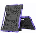 thumbnail image 1 of EpicGadget iPad Pro 11 Case 2021 with Pencil Holder - Slim Heavy Duty Shockproof Rugged Protective Cover with Kickstand Case for Apple 11-inch iPad Pro (3rd Generation, 2021 Release) (Black/Purple), 1 of 6