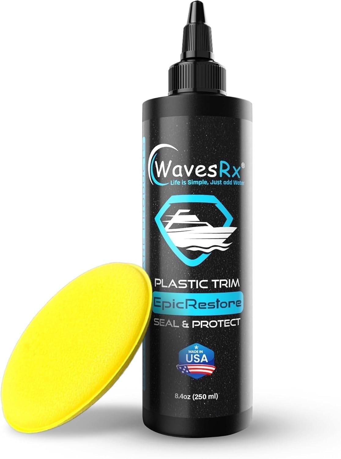 EpicRestore Marine Trim Restorer & Vinyl Protectant | Plastic Restorer for Boats & PWC | Ceramic Coating UV Protection & Boat Cleaner | Boat Cleaning Supplies | Boat Vinyl Cleaner  8.4 fl oz
