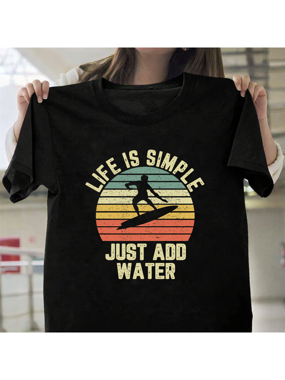 EpicTee87 Surfer Tshirt Vintage Surfing Retro Surfboard Art Unisex T-Shirt, for men & women, up to size 5XL.
