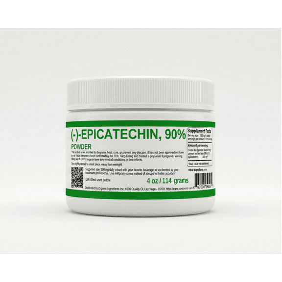 Epicatechin 90% Powder, (-)-epicatechin, 4 oz