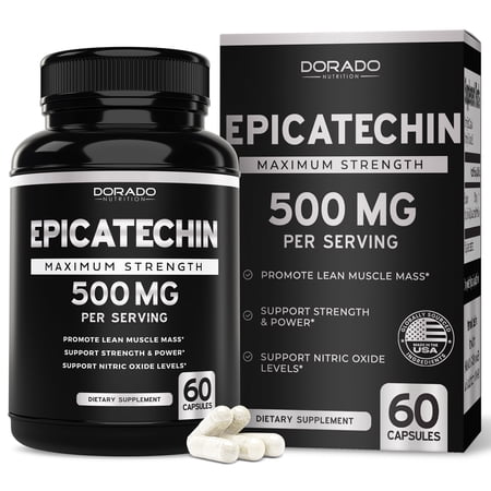 Epicatechin Extract 500mg Per Serving (60 Capsules) Myostatin Inhibitor, Myostatin Blocker for Lean Muscle, Nitric Oxide, Stamina & Endurance – Non GMO, Vegan Supplement & Third Party Tested