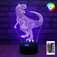 thumbnail image 1 of Epicgadget 3D Remote Night Light for Kids, Touch Control Optical Illusion Visualization LED Night Stand Light 7 Colors Changing with Remote Control Nightstand Lamp Christmas Gifts (Dinosaur), 1 of 4