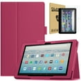 thumbnail image 1 of Epicgadget Amazon Fire 7 (2022) Case with Screen Protector, PU Leather Stand Cover for Amazon Kindle Fire 7 inch Tablet 12th Generation (2022 Release) with 2 Pieces Fire 7 Tempered Glass (Pink), 1 of 4