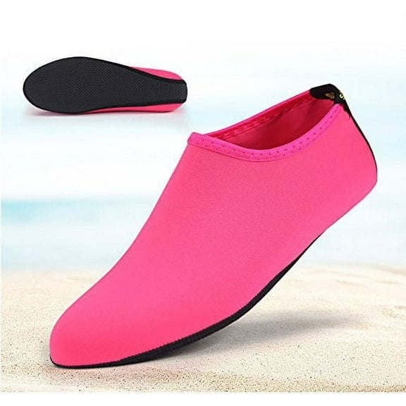 Epicgadget Aqua Socks Flexible Water Shoes Unisex, Pink, US 7-8 EUR 38-39