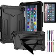 thumbnail image 1 of Epicgadget Case for Amazon Fire 7 (12th Gen, 2022 Release) 7" Display - Heavy Duty Hybrid Case Cover with Kickstand + 1 Fire 7 Inch (2022) Screen Protector and 1 Stylus (Black/Black), 1 of 5