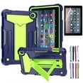thumbnail image 1 of Epicgadget Case for Amazon Fire 7 (12th Gen, 2022 Release) 7" Display - Heavy Duty Hybrid Case Cover with Kickstand + 1 Fire 7 Inch (2022) Screen Protector and 1 Stylus (Navy Blue/Green), 1 of 5
