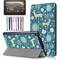 thumbnail image 1 of Epicgadget Case for Amazon Fire HD 10 / Fire HD 10 Plus (11th Generation, 2021 Released) - Tri-fold Lightweight Stand Auto Wake/Sleep Folio Cover Case + 1 Screen Protector and 1 Stylus (Deer), 1 of 5