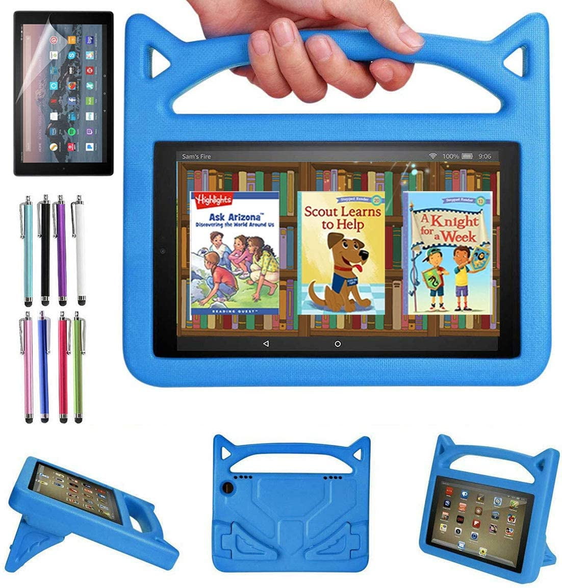 Fire HD 8 Case For 2020 Model - Shockproof EVA Kids Cover With Screen Protector & Stylus