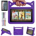 thumbnail image 1 of Epicgadget Case for Amazon Fire HD 8 / Fire HD 8 Plus (12th Generation, 2022 Released) - Lightweight Shockproof Handle with Stand Kids EVA Cover Case + 1 Screen Protector and 1 Stylus (Purple), 1 of 5