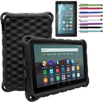 Epicgadget Case for Amazon Fire HD 8 / Fire HD 8 Plus (12th Generation, 2024/2022 Released) - Shockproof Lightweight Protective EVA Kids Cover Case   1 Screen Protector and 1 Stylus (Black)